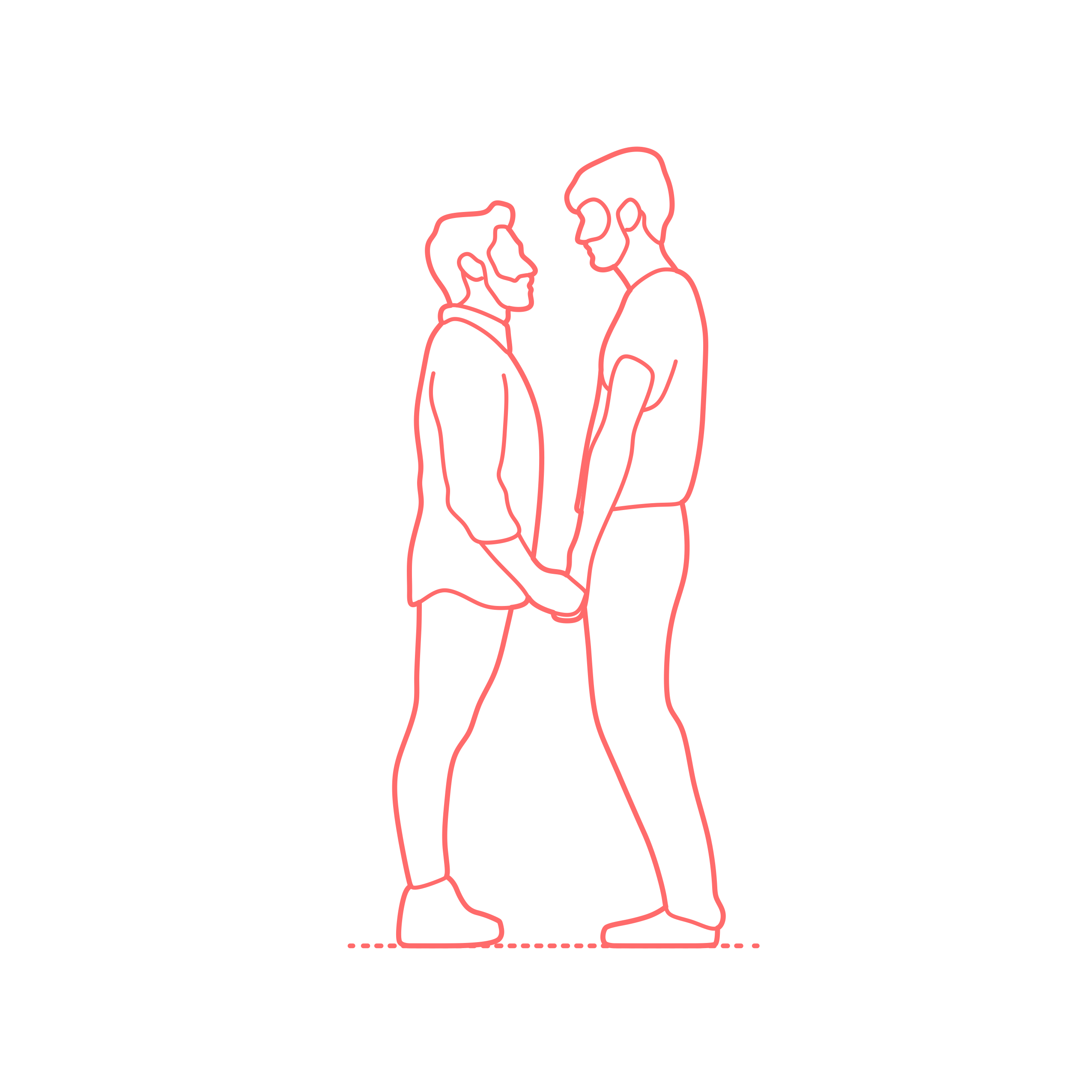 Humans Poses Holding Hands Young Adults Men Side Outline Icon Svg Set Free Vectors
